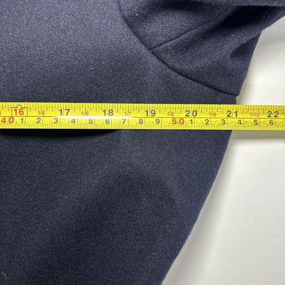 Tommy Hilfiger Double Breasted Navy Blue Wool Trench Coat Womens Large Belted - Picture 5 of 9